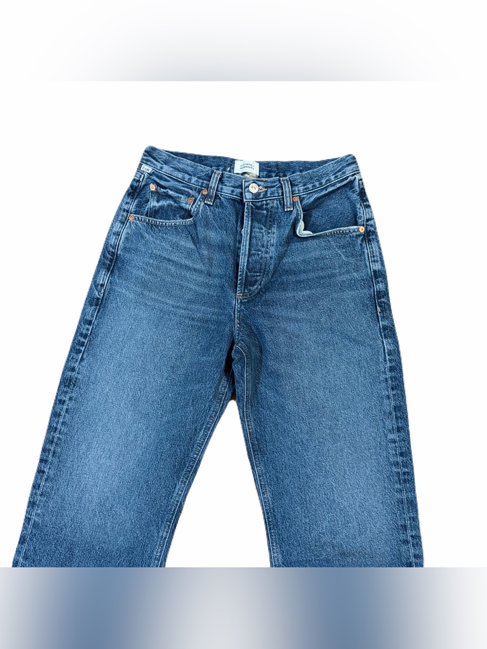 Citizens of Humanity Dahlia Bow Leg Baby Jeans Claremont Blue size 27 barrel - Picture 4 of 13
